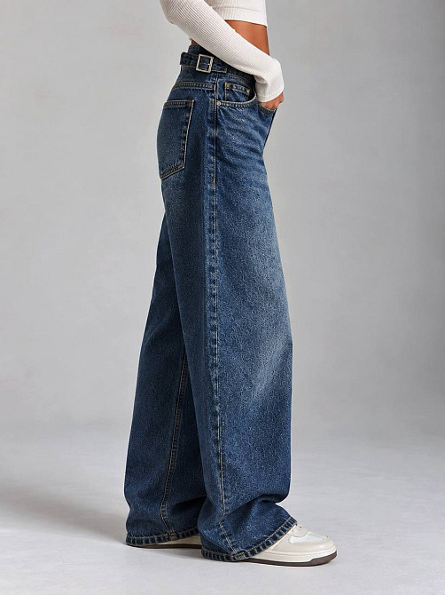 Джинси жіночі It’s Basic 2961-2W6-8 WIDE LEG baggy з регулюванням пояса сині, синій, 40, 40, 83 см, 112 см Київ - фото 3