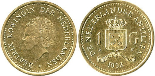 Антіли 1994 рік монета 1 гульден Антильські острів Полтава - фото 1