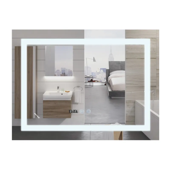 Зеркало Mixxus WARM MR02-80x60 с Led Touch, Anti-fog, димером, регулятором яркости, часами (MI6004) Киев