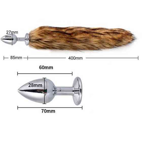 Анальная пробка с лисьим хвостиком - Чёрный – Анальные игрушки Винница