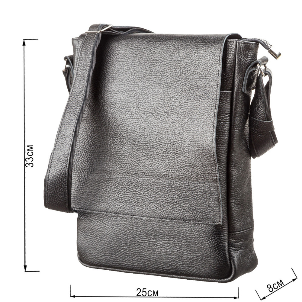 Сумка из натуральной кожи Черная (SHVIGEL) Киев - изображение 7