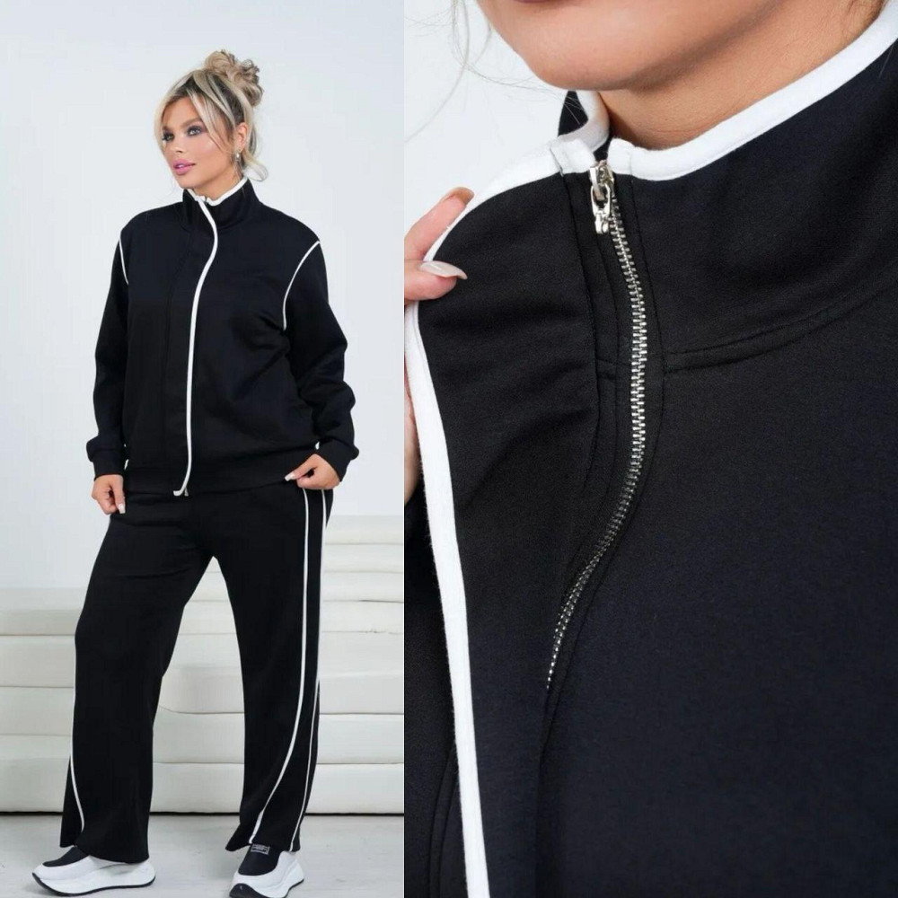 Жіночий повсякденний трикотажний костюм-двійка батал італійський трикотаж 64/66 Одеса - фото 2