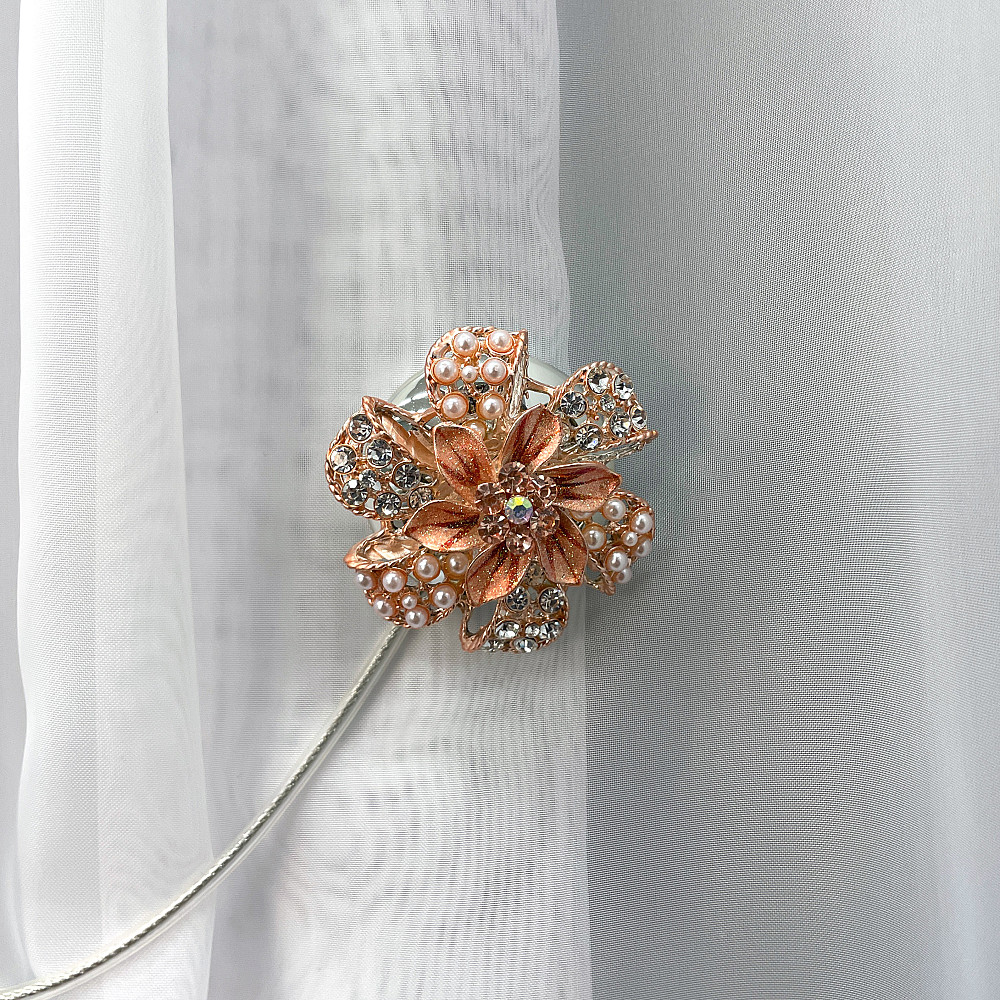 Магніти для штор та гардин "Flowers" набір 2 шт Персиковий (81-235) Київ - фото 2