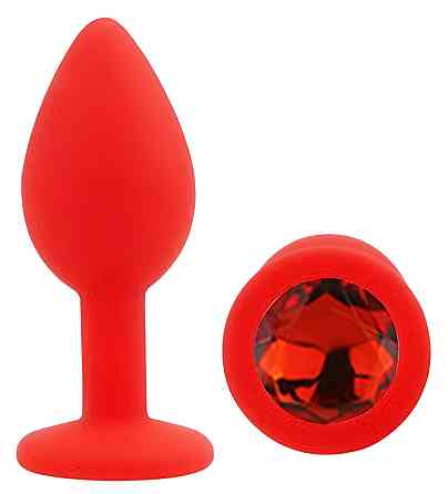 Силіконова анальна пробка EGZO - Silicone Red Round Plug Red, size S Sex Aura Київ