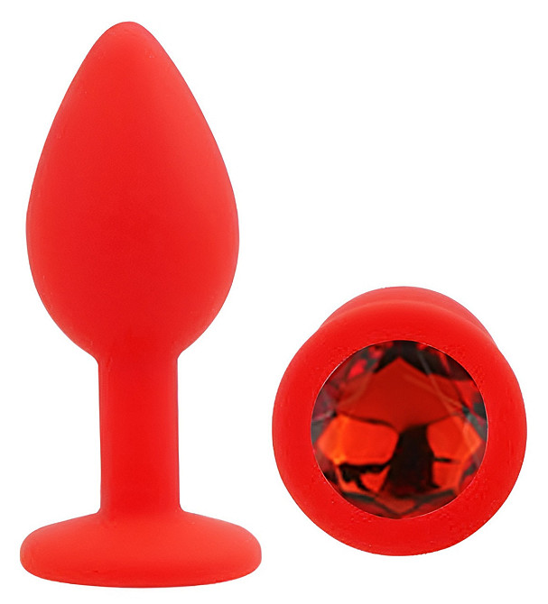 Силіконова анальна пробка EGZO - Silicone Red Round Plug Red, size S Sex Aura Київ - фото 2