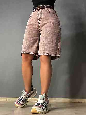 Шорти жіночі джинсові Liana 4-051 бермуди з ременем стрейчеві коричневі, коричневий, 28, 28, 76 см, 106 см Київ