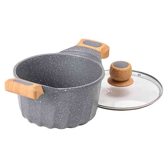 MGC Алюмінієва каструля об'ємом 3 літри з кришкою Ø 20 см. Мармур з антипригарним покриттям MGC Киев