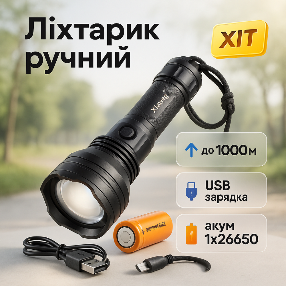 Потужний світлодіодний кишеньковий ліхтарик BL-K70-P90, Ліхтарик світлодіодний для туриста QD-78 Львів - фото 12