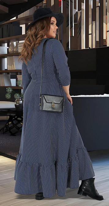 Плаття з оборкою в смужку (44) Київ - фото 2