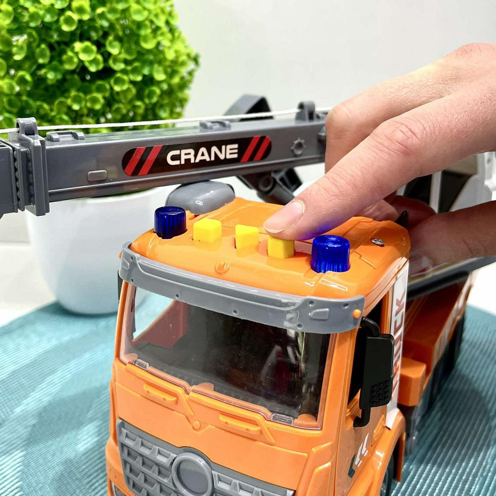 Спецтехніка Автокран світло звук інерція рухомі елементи 1:16 Помаранчева (ZH 812-4) Чернігів - фото 2