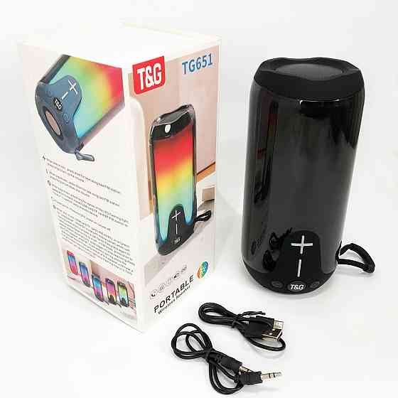 Колонка з підсвічуванням портативна TG651, Колонка акустична для вулиці для вечірок на дачі DT-80 Івано-Франківськ