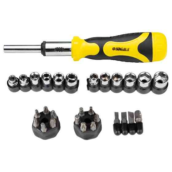 Отвертка с реверсом + торцевые насадки 1/4