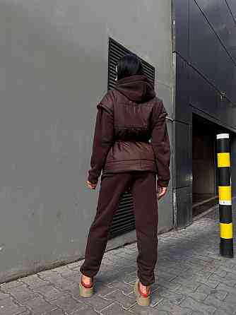 Женский теплый костюм тройка (жилетка+штаны+худи) Одесса