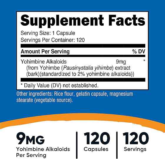 Yohimbe Bark Extract, 9 mg, 120 Capsules Луцьк