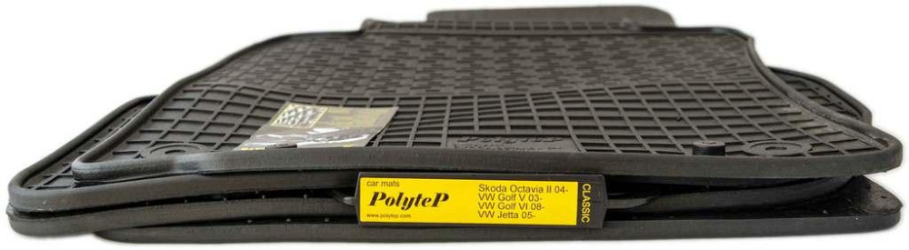Коврики салона резиновые Skoda Octavia (2) 04-/VW Golf V 03/Golf VI 08/Jetta 05-,низкие борта, к-т (4шт.) Киев - изображение 1