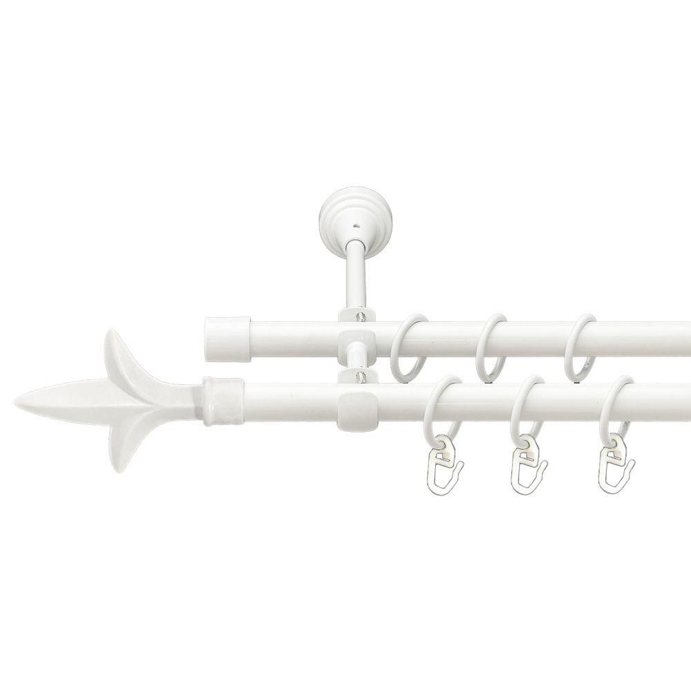 Карниз Orvit Лілія металевий дворядний відкритий гладка труба кільце металеве Арктіс 16\16 мм 300 см Львов - изображение 1