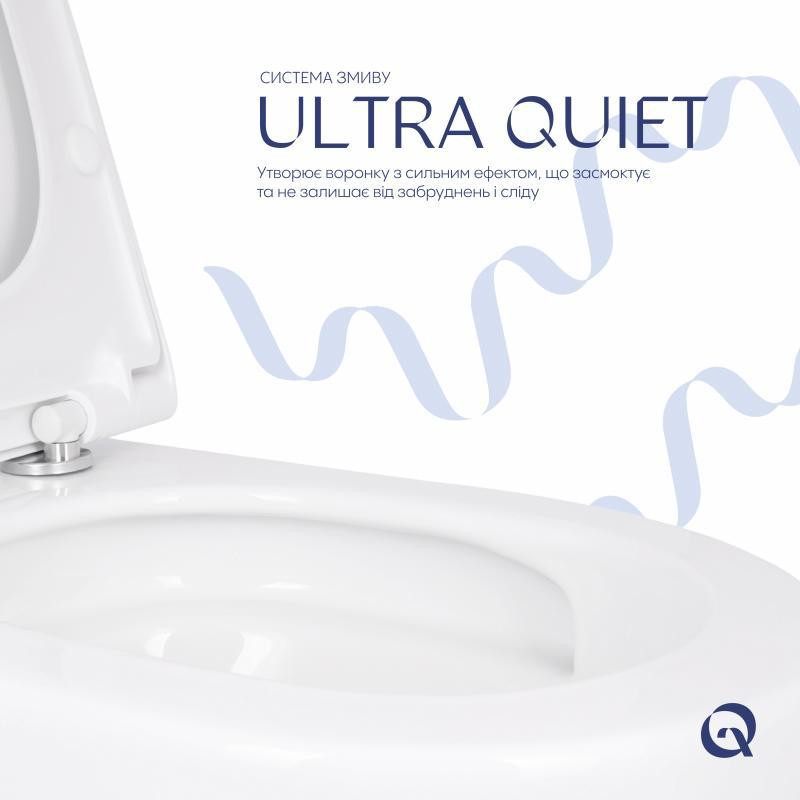 Унитаз подвесной Qtap Robin ML Ultra Quiet 490×365×325 мм, с сиденьем  Soft-close MagLock, White QTROBML26W49621 Киев - изображение 5