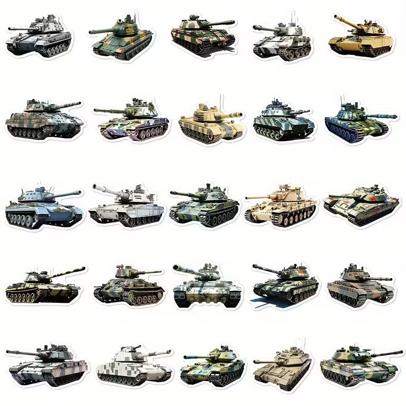 Набор стикеров «Танки» – 50 штук, военные наклейки Киев - изображение 4