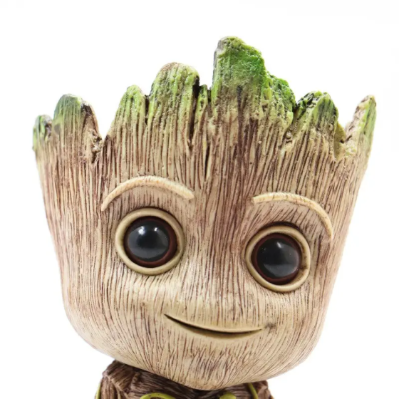 Горщик для вазонів та канцелярії Грут Groot G9 Малюк з пташеням + кругла підставка Київ