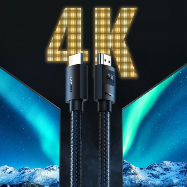 Кабель HDMI M - M, 5.0 м, V2.0 Cafule 4K@60Hz, в поліуретановій оплітці HD119 UGREEN (40103) Київ - фото 2