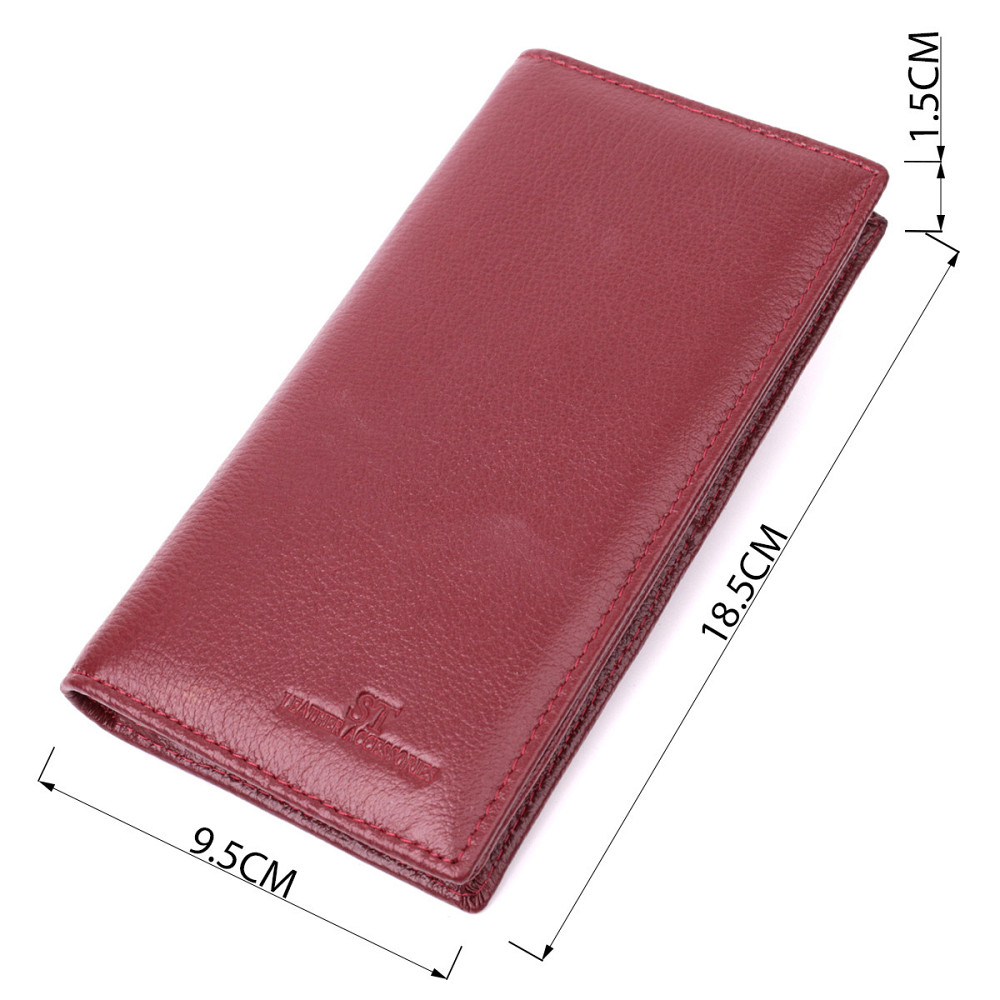 Женский вместительный вертикальный кошелек на магнитах из натуральной кожи ST Leather 22541 Бордовый Киев - изображение 3