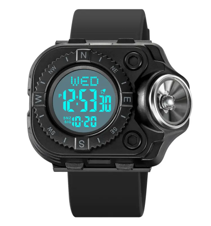 Чоловічий наручний годинник з ліхтарем Skmei 2187 Чорний з білим циферблатом Вінниця