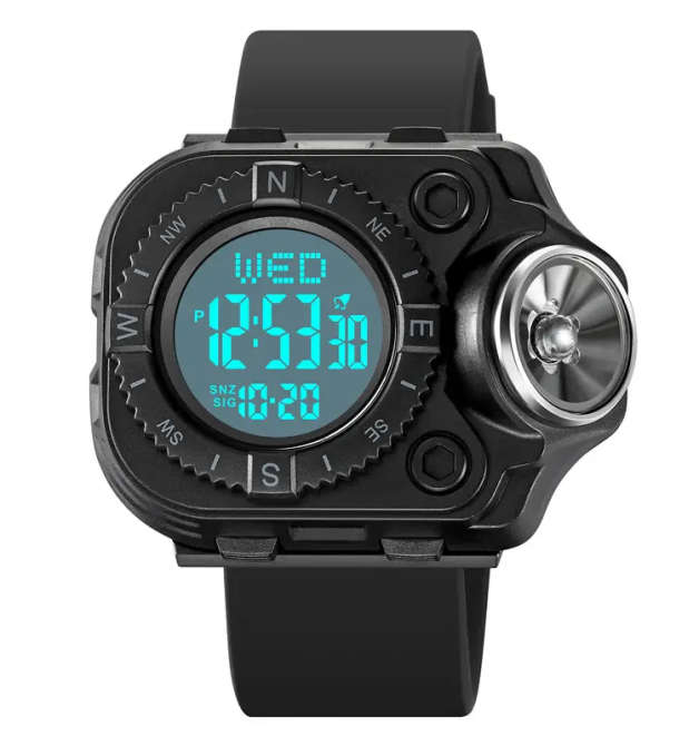 Чоловічий наручний годинник з ліхтарем Skmei 2187 Чорний з білим циферблатом Вінниця - фото 3