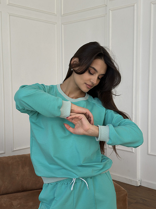 Свитшот женский однотонный Бирюзовый 46/48 Харьков - изображение 9