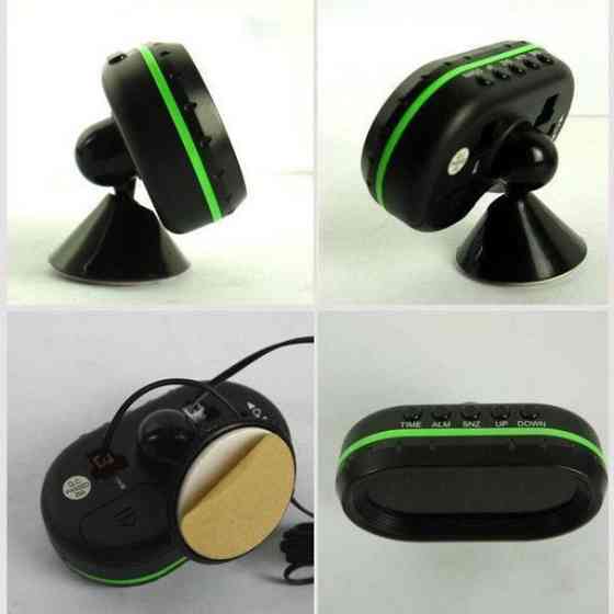 Автомобільний годинник VST-7009V підсвічування + 2 термометри + вольтметр, живлення від акумулятора авто 12В-24В GP-95 Львів