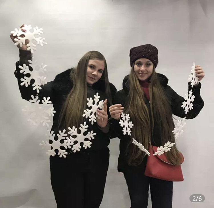 Набор новогодних снежинок, діаметр 15см, в наборі 6 шт, новорічна гірлянда Київ - фото 9