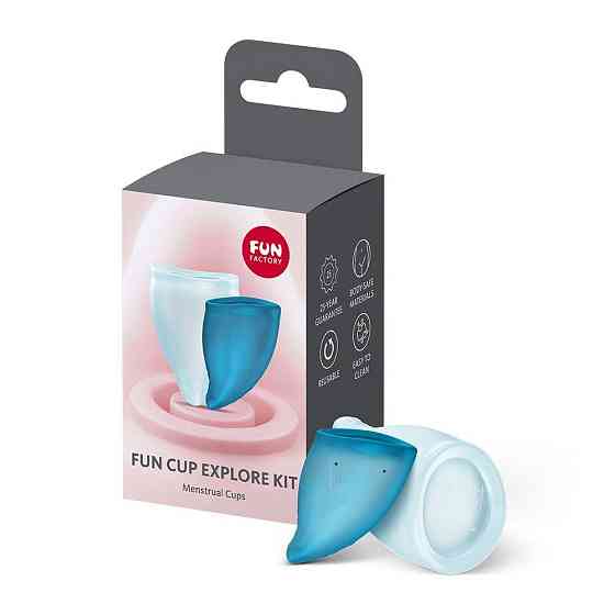 Набір менструальних чаш Fun Factory FUN CUP EXPLORE KIT, 2 шт, Multicolored Turquoise, об’єми 20 та 30 мл Sex Aura Київ