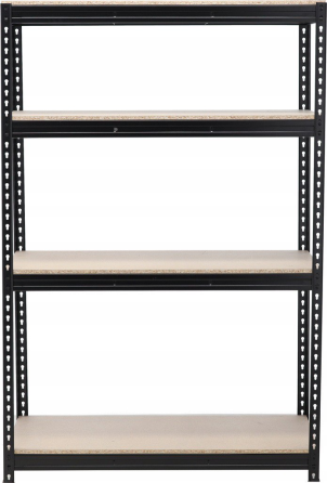 Стеллаж металлический (180 x 150 x 60 см) 4 полки, нагрузка - 500 кг на полку, Черный Киев