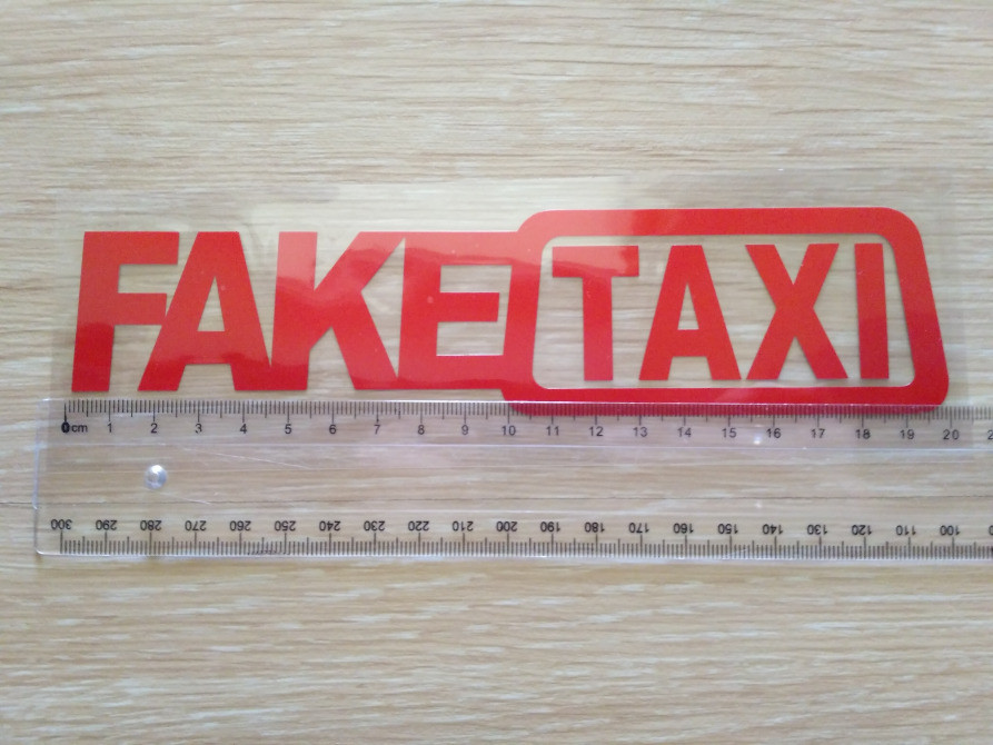 Наклейка на авто FakeTaxi Красная светоотражающая Киев - изображение 4