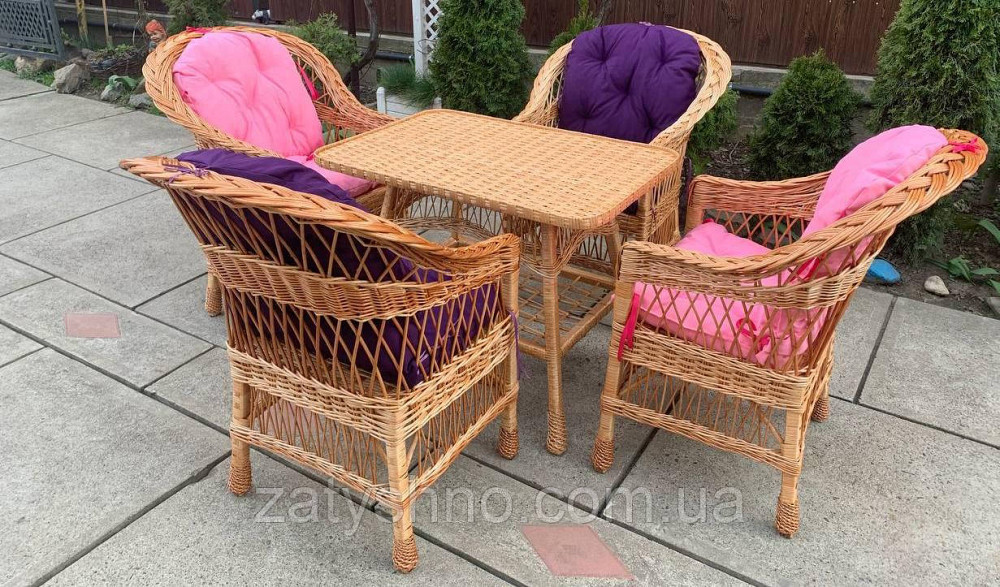 Садовая плетеная мебель с гармоничными накидками Киев - изображение 8