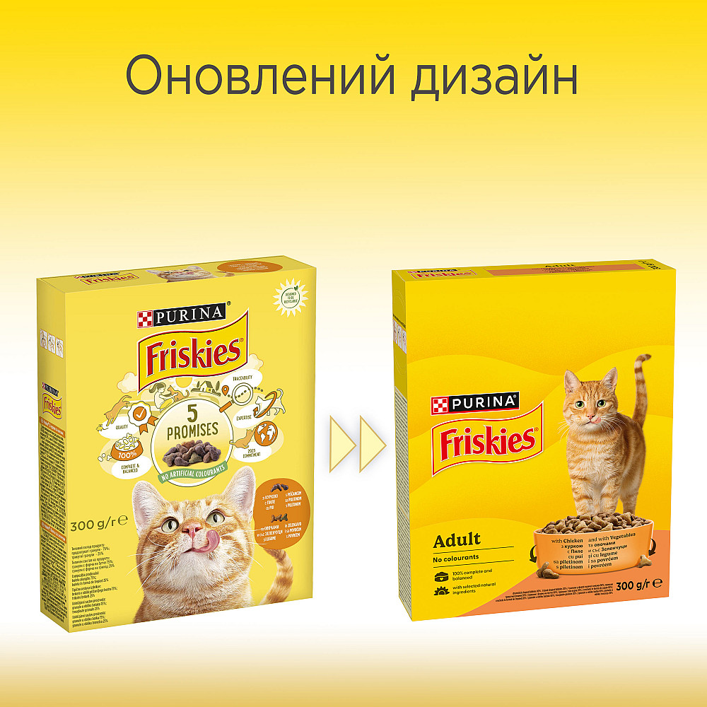 Сухий корм FRISKIES для дорослих котів, з куркою та овочами, 300 г Київ - фото 9