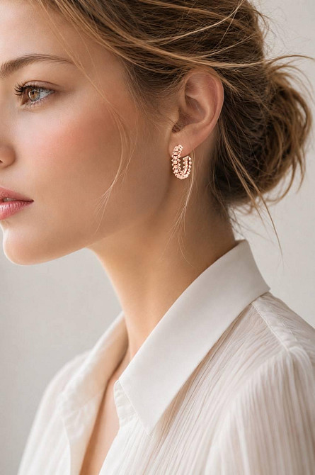 Cartier / Картьє комплект «Зубчики»  — сережки, браслет та каблучка, покриття рожевим золотом Одеса - фото 13