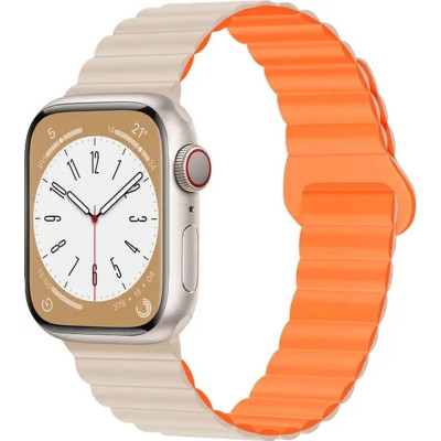 Ремінець до смарт-годинника Drobak Silicone Magnetic Link для Apple Watch All Series Ultra 2 49/45/44/42mm Starlight orange (898931) Вінниця - фото 1