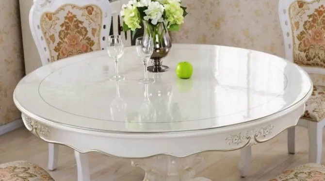 М'яке скло Прозора силіконова скатертина на стіл Soft Glass Захист для меблів 3.3х1.0 м (Товщина 2мм) Вінниця - фото 6
