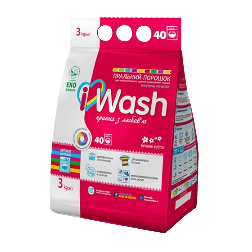 Порошок для прання 3кг автомат для кольор.речей Весняні квіти iWash Житомир