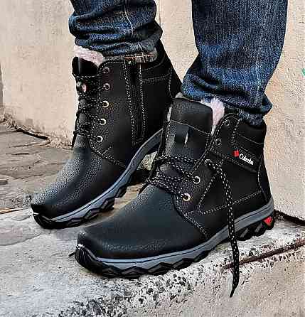 Черевики Зимові Чоловічі Кросівки на Хутрі Чорні Зима Хух (розміри: 40,41) Відеовідвідвід Дніпро