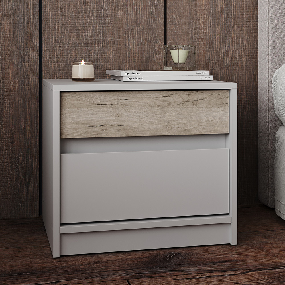 Тумба приліжкова Еверест Стайл-500 50,2х39х44,2 см Кашемір/Дуб крафт сірий (DTM-071160) Львів - фото 1