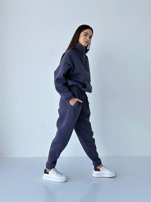 Флісовий спортивний костюм із блискавкою Графіт XL-2XL Харків - фото 3