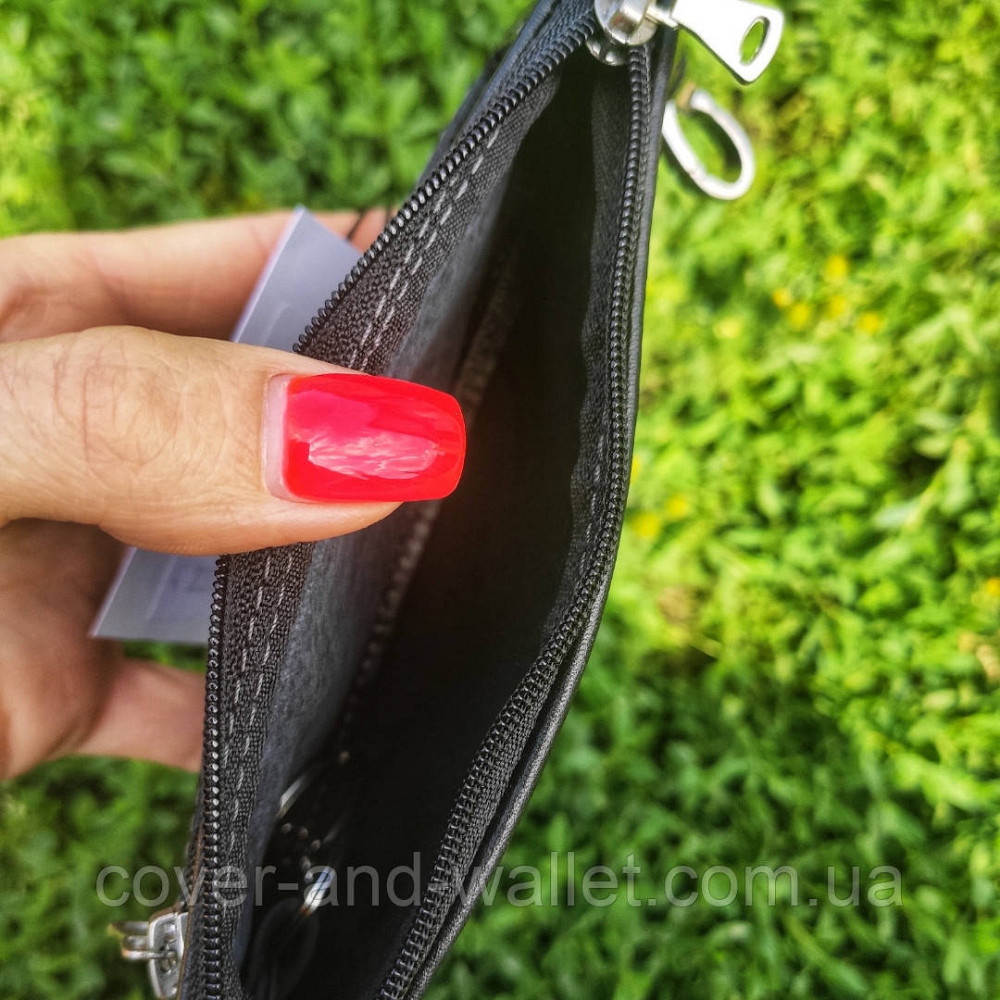 Большая кожаная ключница на два отделения Grande Pelle Borsetta (черная) Киев - изображение 3