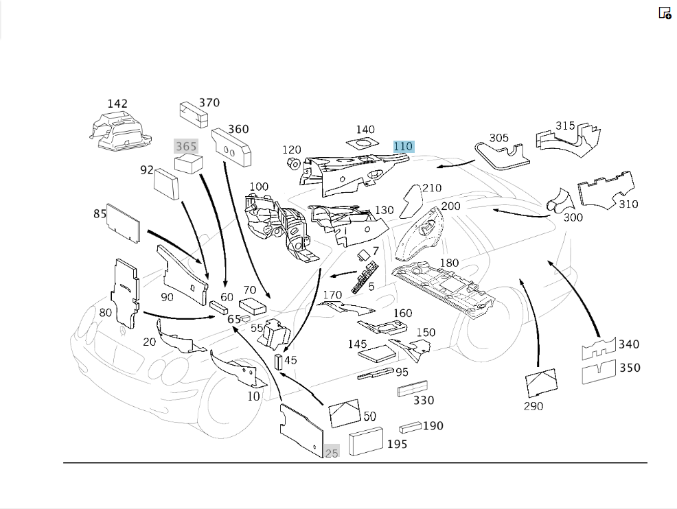 Mercedes-Benz  A2036823001 Шумоізоляція зовнішня тонелю АКПП ззаду C-class W203 C-class S203 CL203 Sportcoupe CLC C203 CLK Cabriolet A209 CLK Coupe C2 Одесса - изображение 2