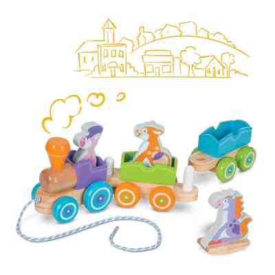 Игровой набор Melissa&Doug деревянный поезд с животными (MD14608) Винница