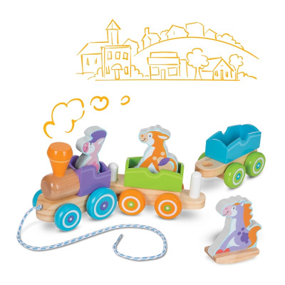 Ігровий набір Melissa&amp;Doug дерев'яний потяг з тваринами (MD14608) Вінниця - фото 1