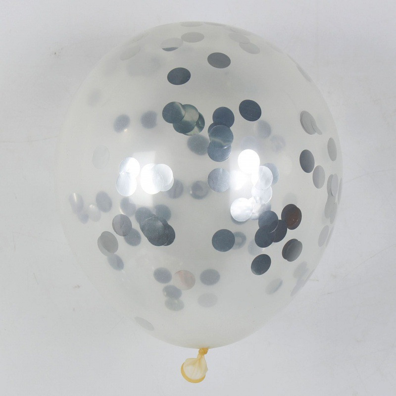 Шарики с конфетти 5 штук 10 дюймов серебристый Киев - изображение 4