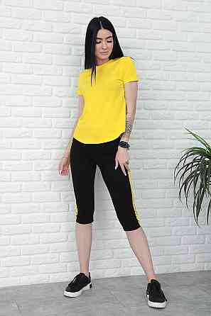 Спортивний костюм з бриджами "Dion" оптом | Норма Жовтий, 42-44 Київ