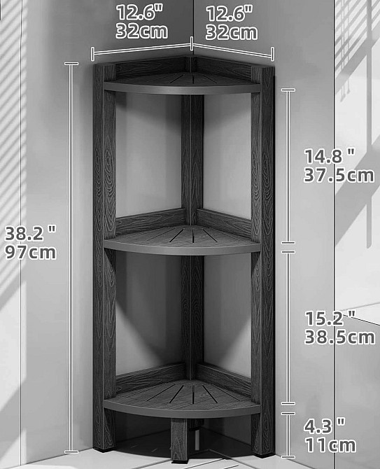 Стеллаж угловой для ванной 