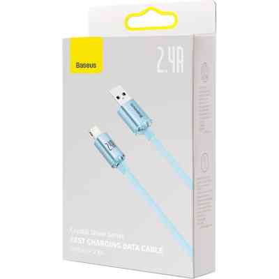 Дата кабель USB 2.0 AM to Lightning 2.0m 2.4A sky blue Baseus (CAJY001203) Вінниця